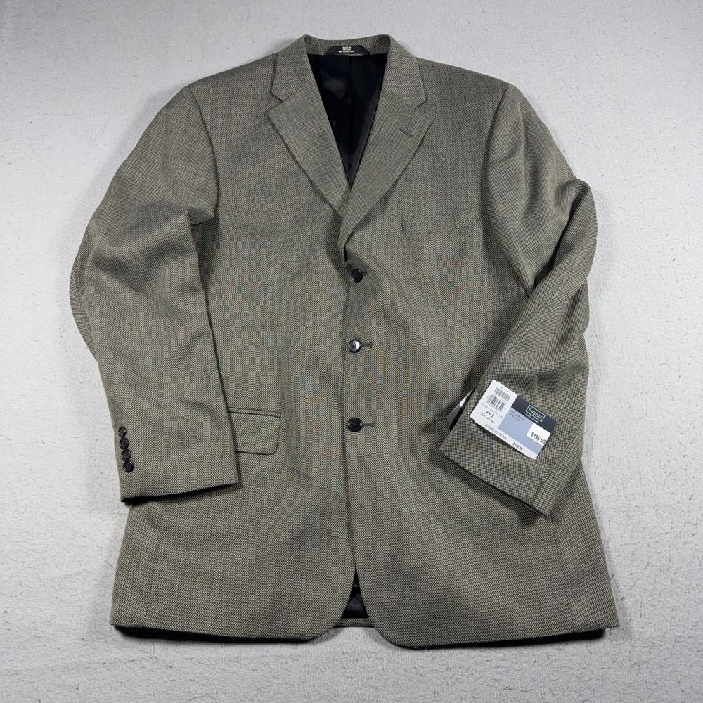Haggar‎ Sport Coat Men 42L Textured Brown Three Button Blazer Lined Classic NWT